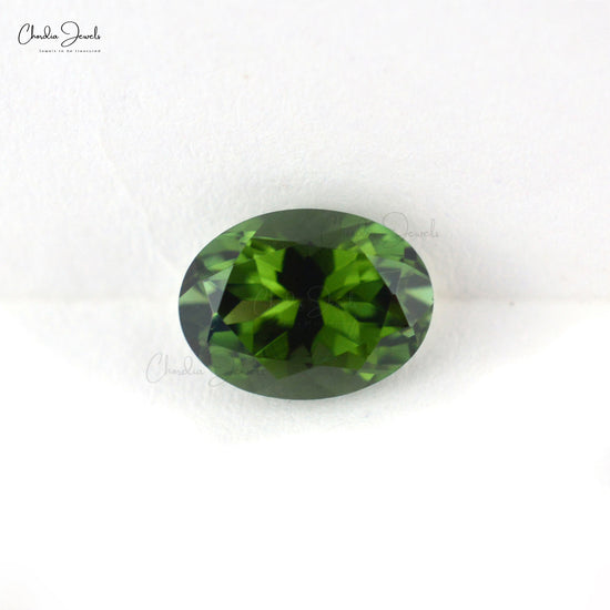 Green Tourmaline Oval Cut Faceted 1.40 Carat Semi Precious Gemstone for Jewelry, 1 Piece