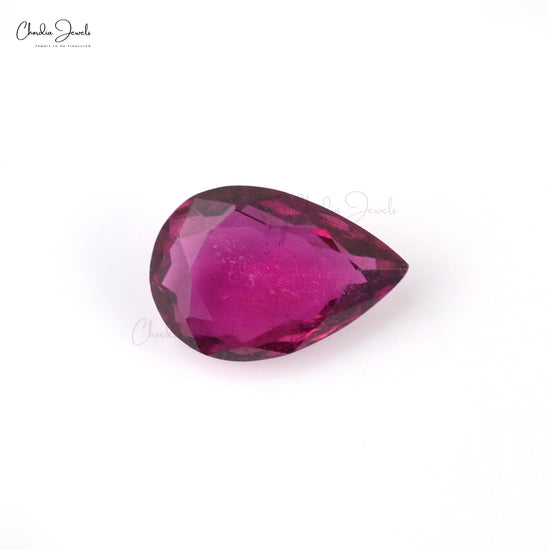 October Birthstone 2 Carat Pear Cut AAA Top Grade Rubellite Tourmaline Gemstone, 1 Piece