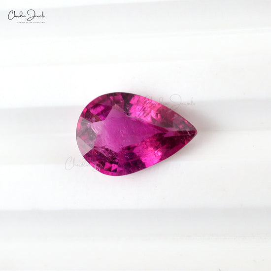 1.45 carat Super Fine Quality Rubellite Tourmaline Pear Cut Gemstone for Making Necklaces, 1 Piece