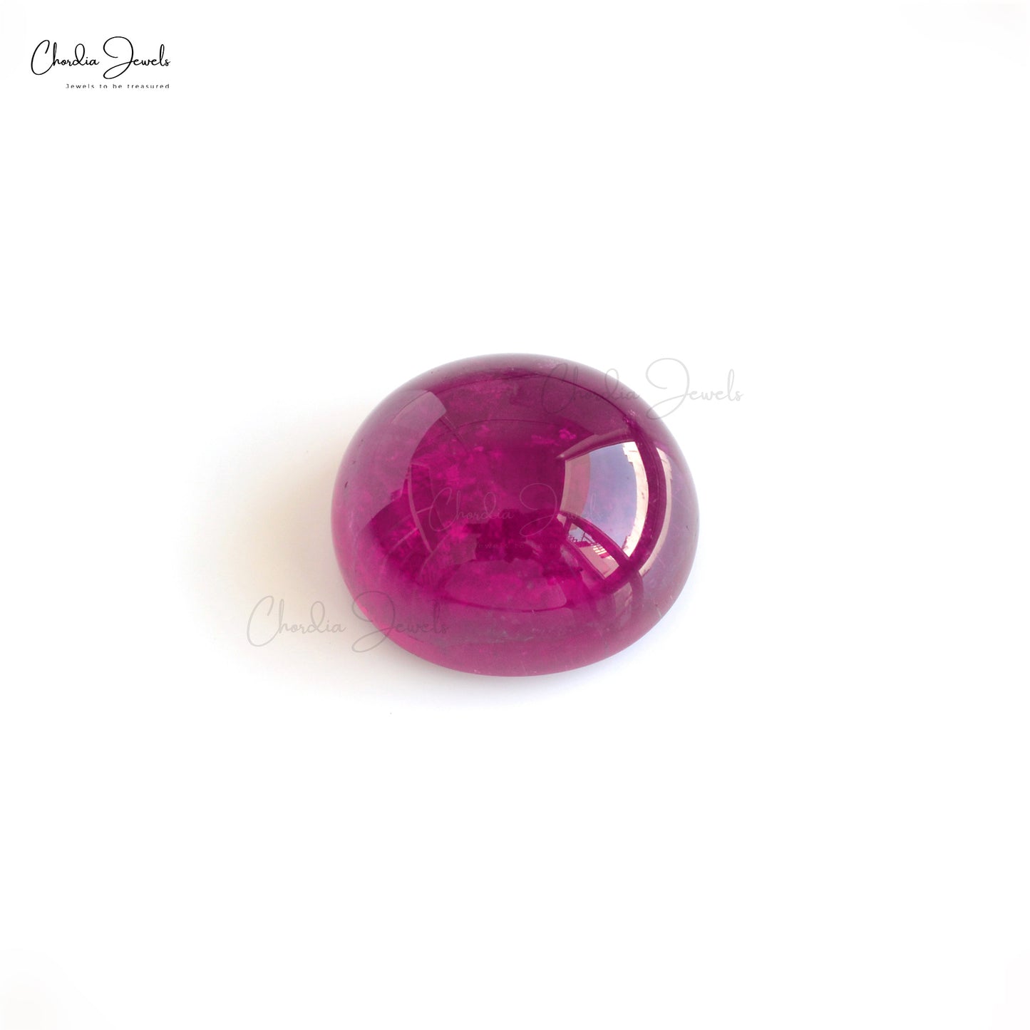 Oval Cabochon Rubellite Tourmaline 14.90 Carat Loose Gemstone for Making Necklace, 1 Piece