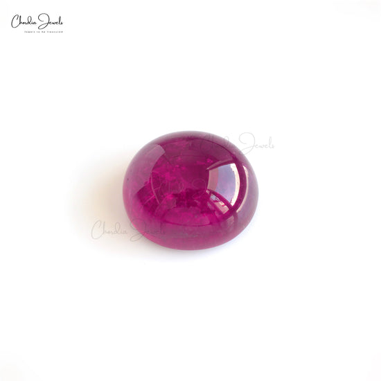 Oval Cabochon Rubellite Tourmaline 14.90 Carat Loose Gemstone for Making Necklace, 1 Piece