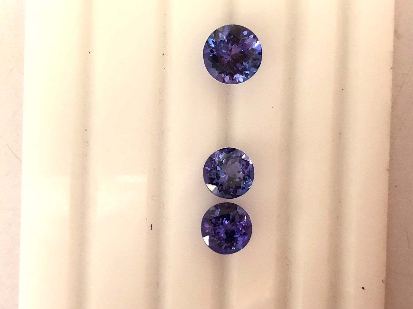 Natural Tanzanite Round 7-8mm Loose Gemstone For Jewelry Making, 3 Pieces