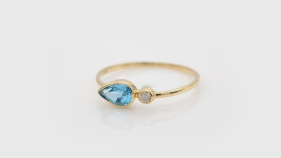 Load and play video in Gallery viewer, Buy Swiss Blue Topaz Ring
