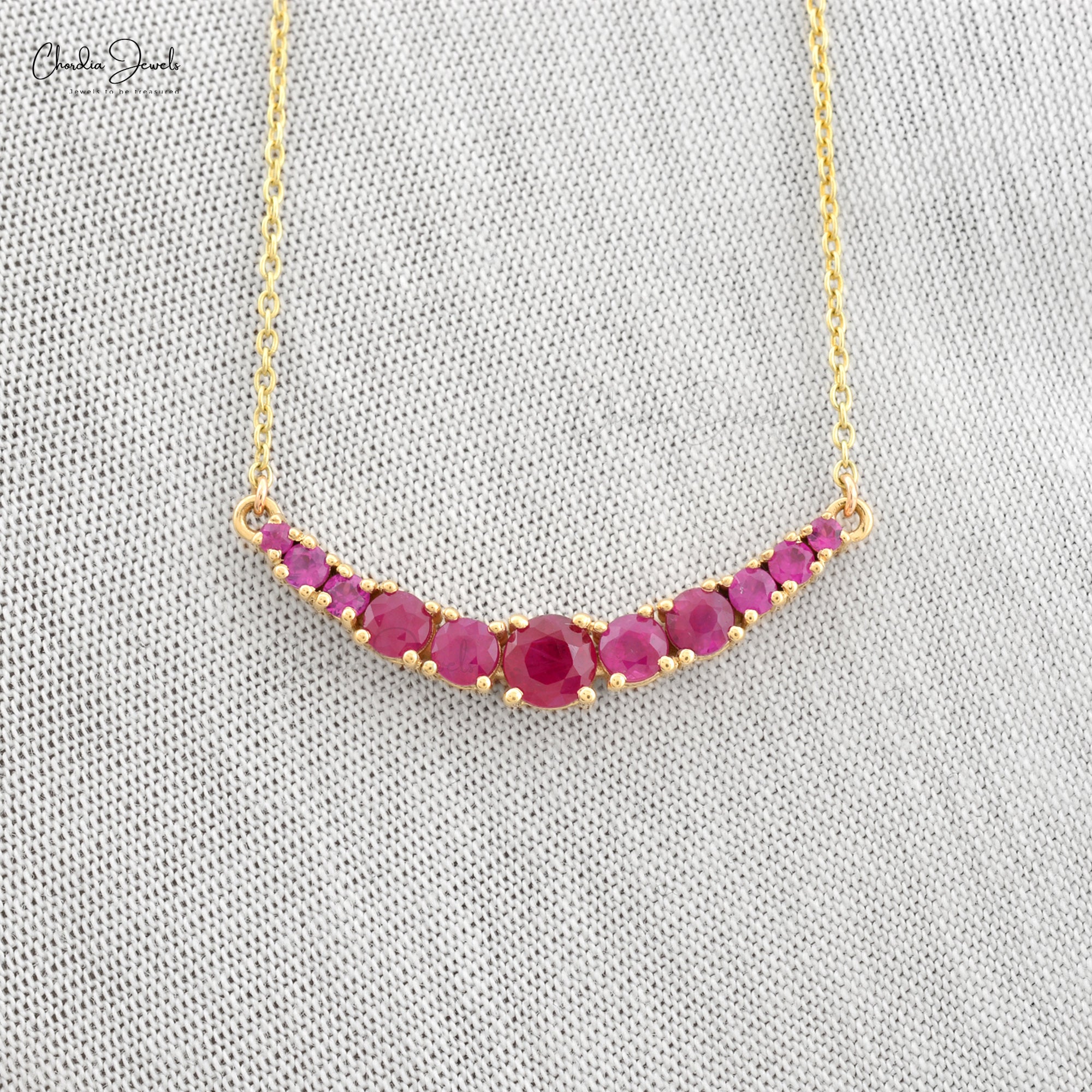 1 Gram Gold Ruby Stone Necklace - South India Jewels