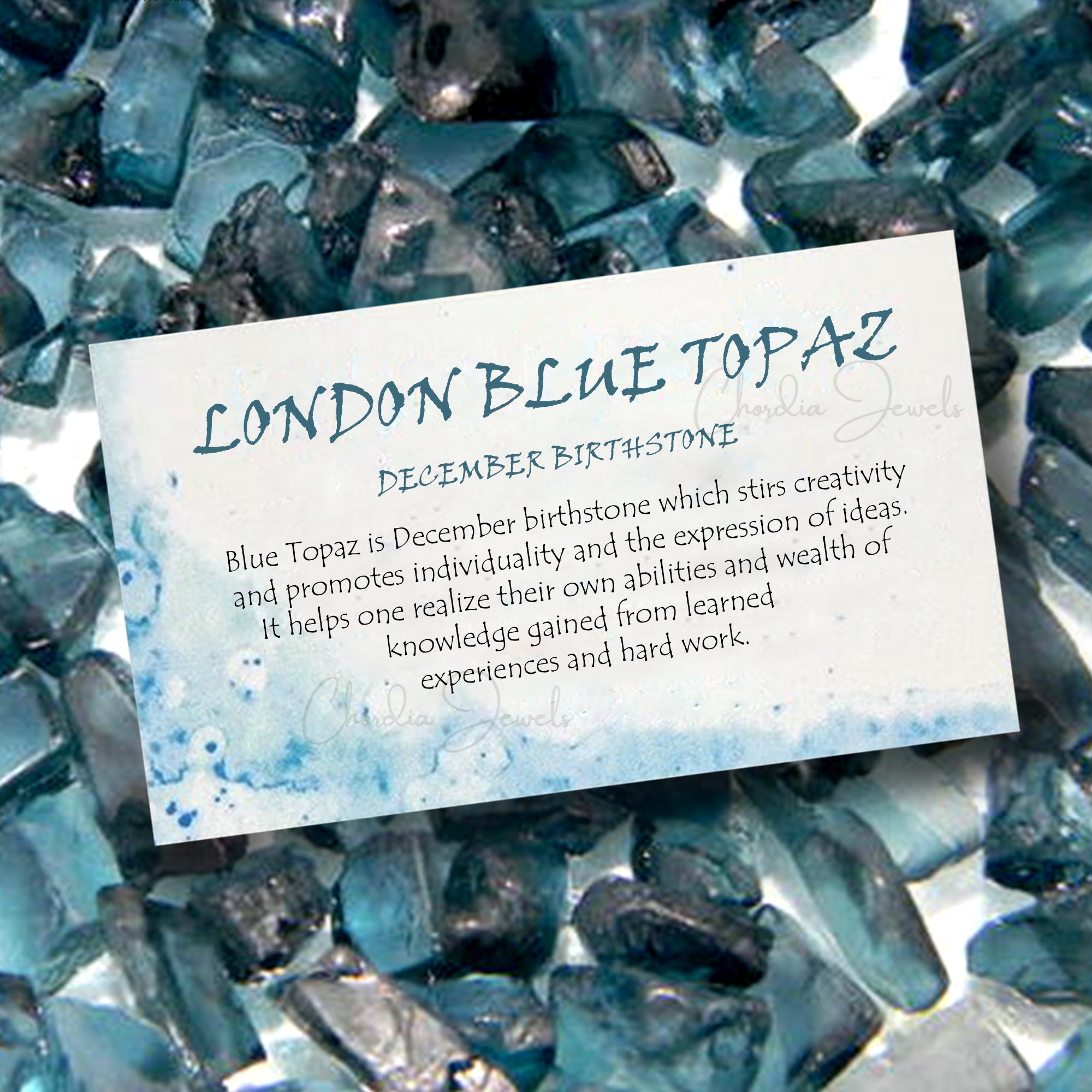Rylee Necklace - London Blue Topaz in Rose Gold