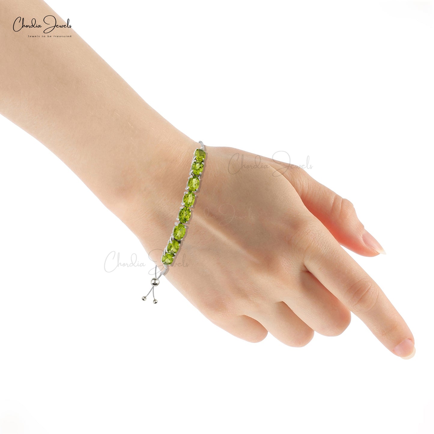 Trendy Jewelry At Factory Cost 925 Sterling Silver Peridot Bracelet Oval Cut Gemstone Jewelry August Birthstone bracelet