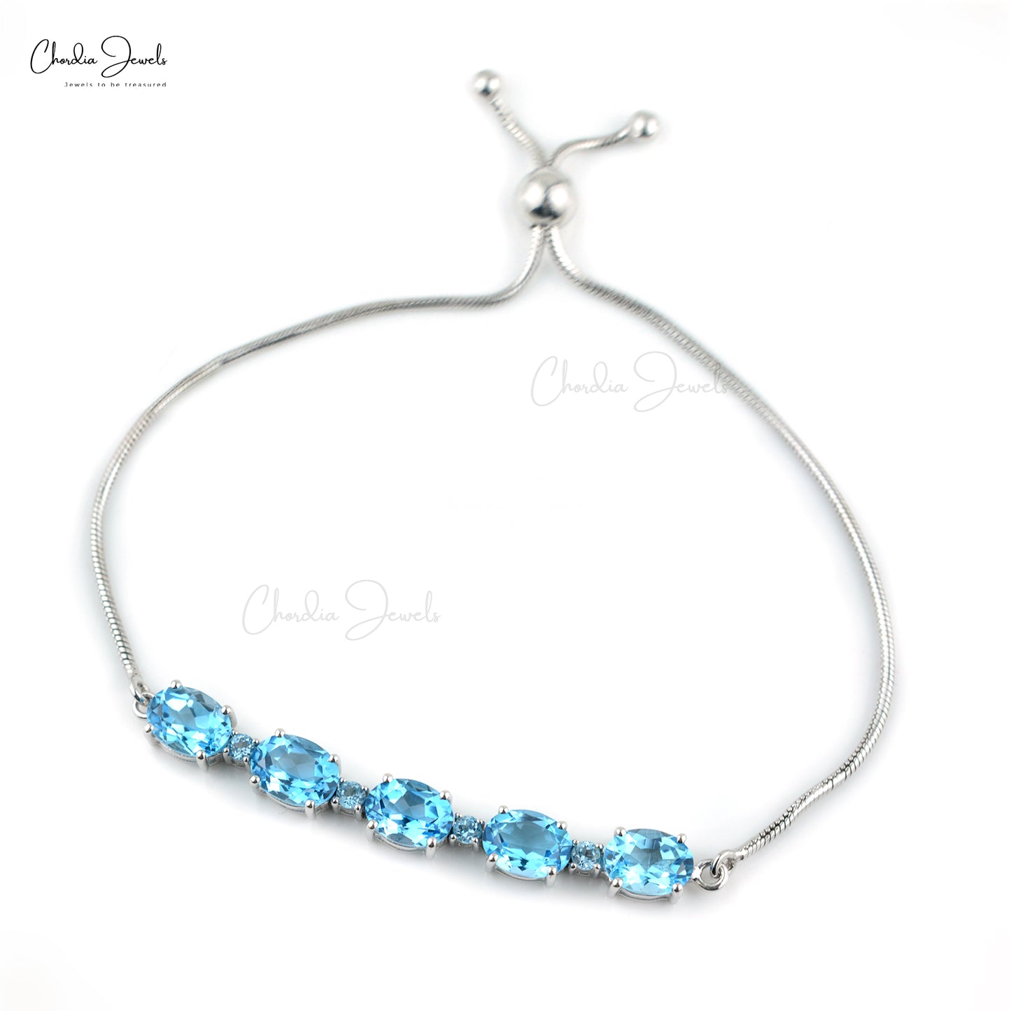 Blue Sapphire Tennis Silver Bracelet – HiSa