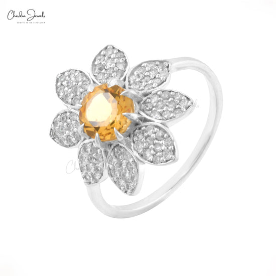 Citrine flower ring | Amar Gems