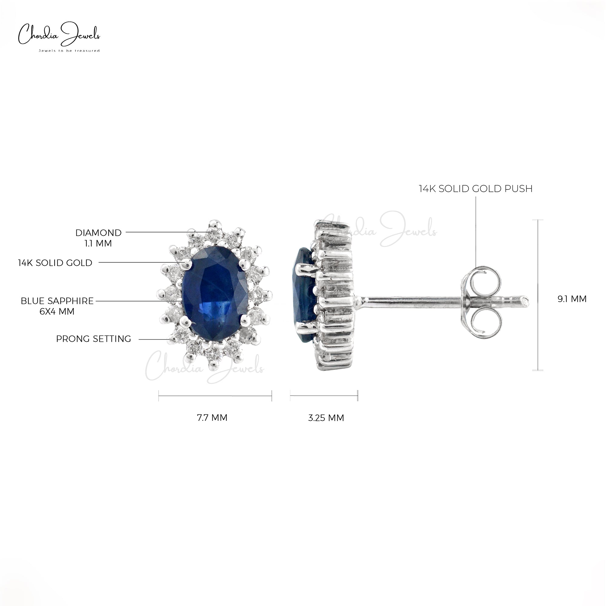 Oval blue sapphire deals earrings