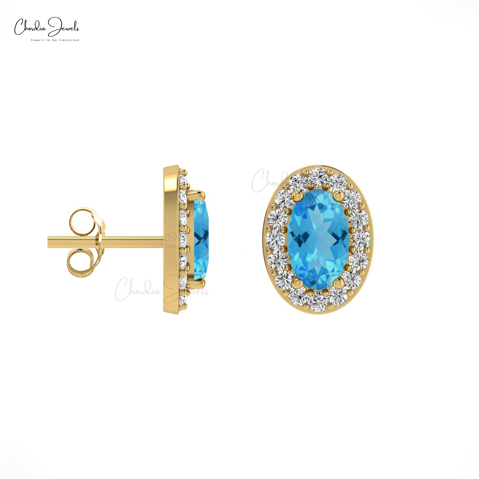 Small Turquoise 14k Gold Studs - 4mm round cabochon bezel earrings –  Shirlee Grund Jewelry