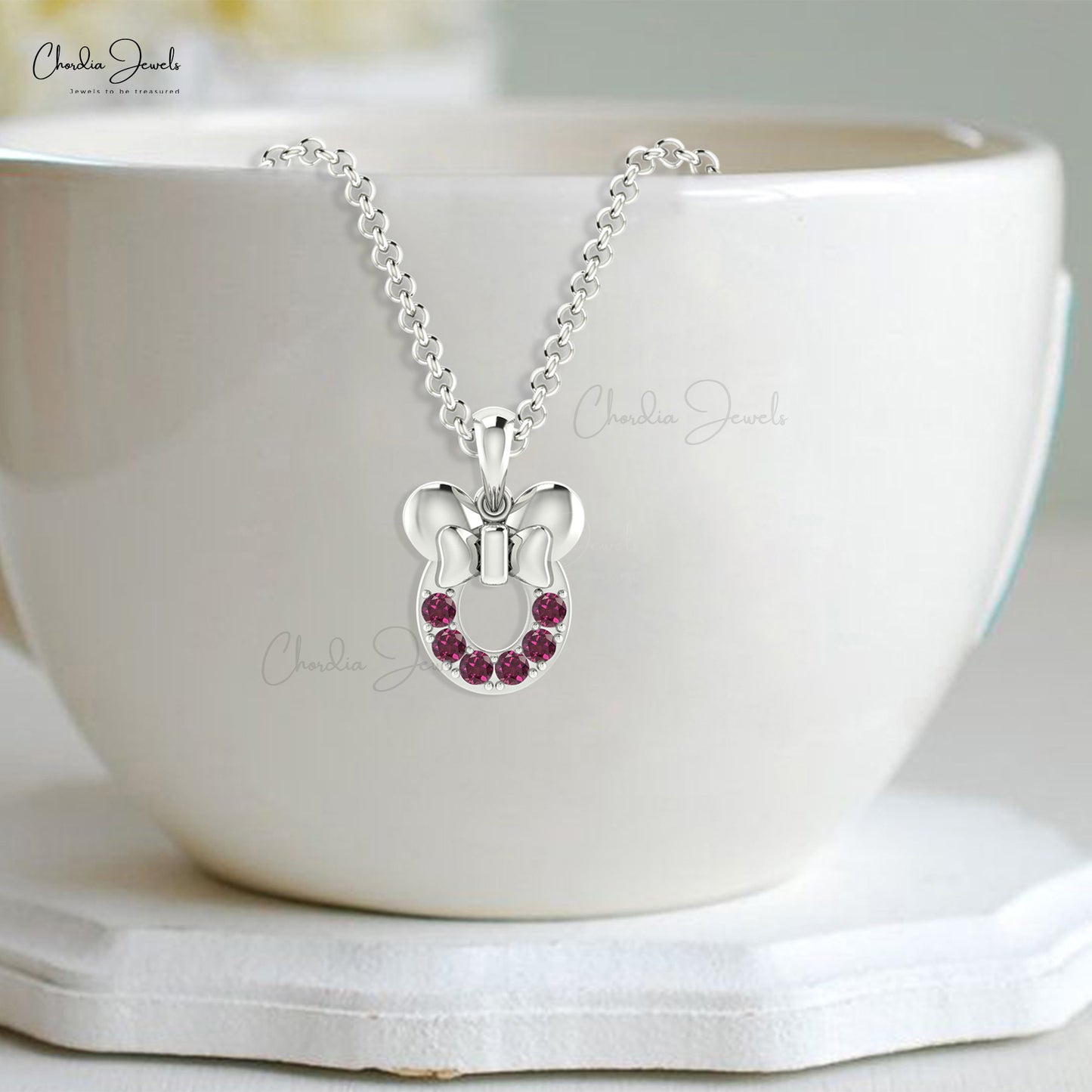 Rhodolite Garnet Mickey Mouse Pendant