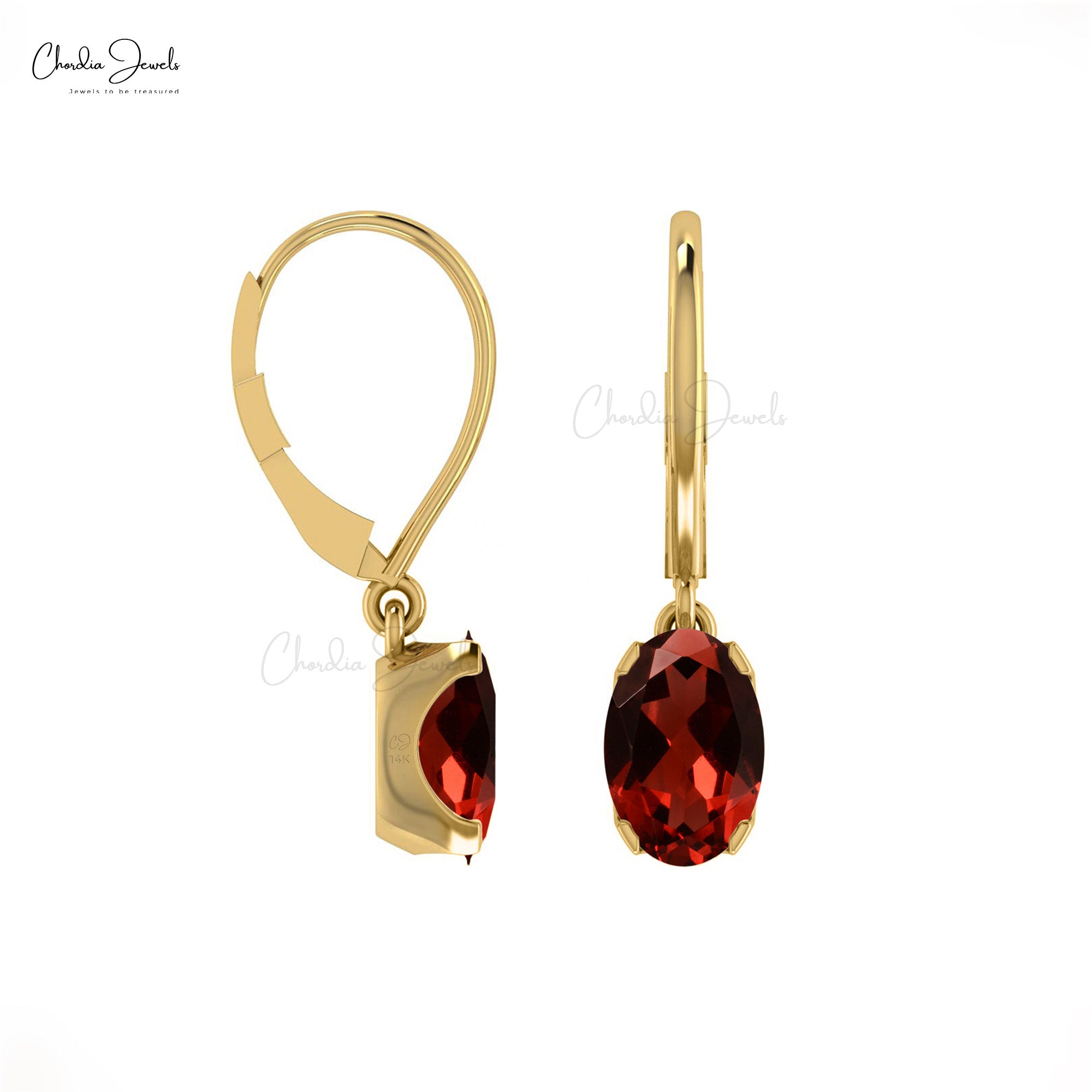 Indian Garnet and Carnelian Dangle Earrings - Dancing Red Gems