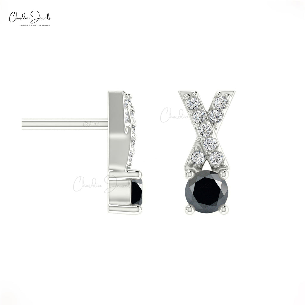 100 CT TW PrincessCut Black Diamond Solitaire Stud Earrings in 10K  White Gold  Peoples Jewellers