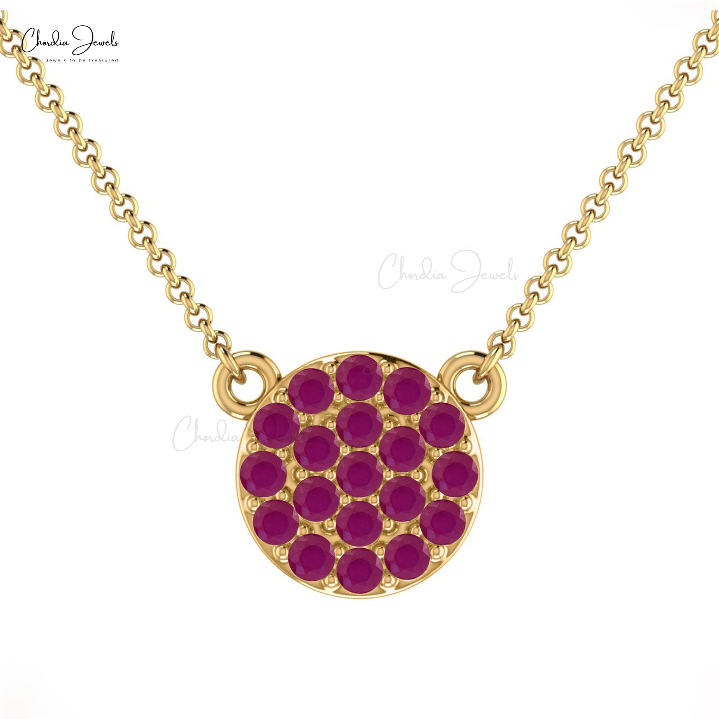 Pave Gemstone Necklace