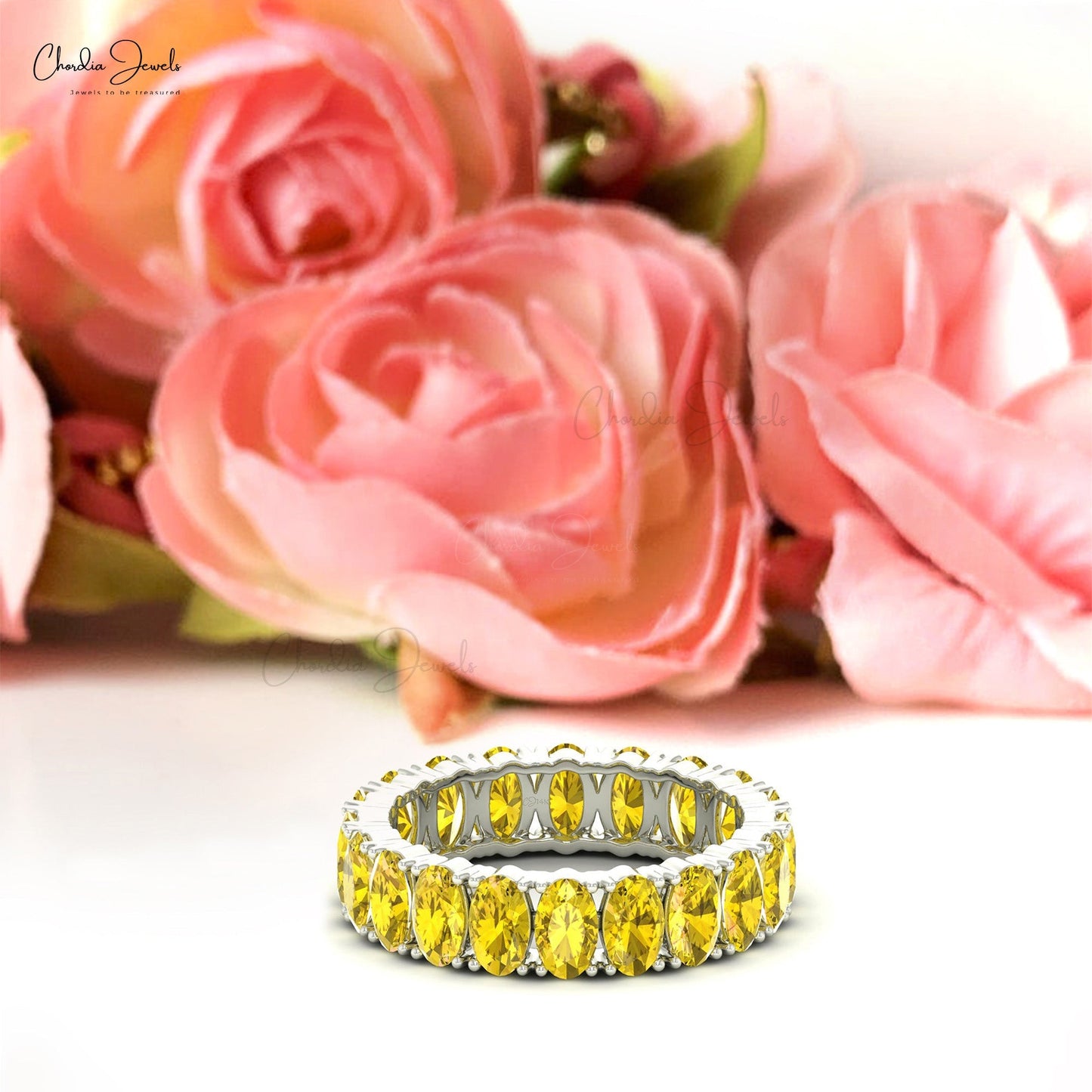 Diamonique Canary Yellow Halo Ring, Platinum Clad - QVC.com