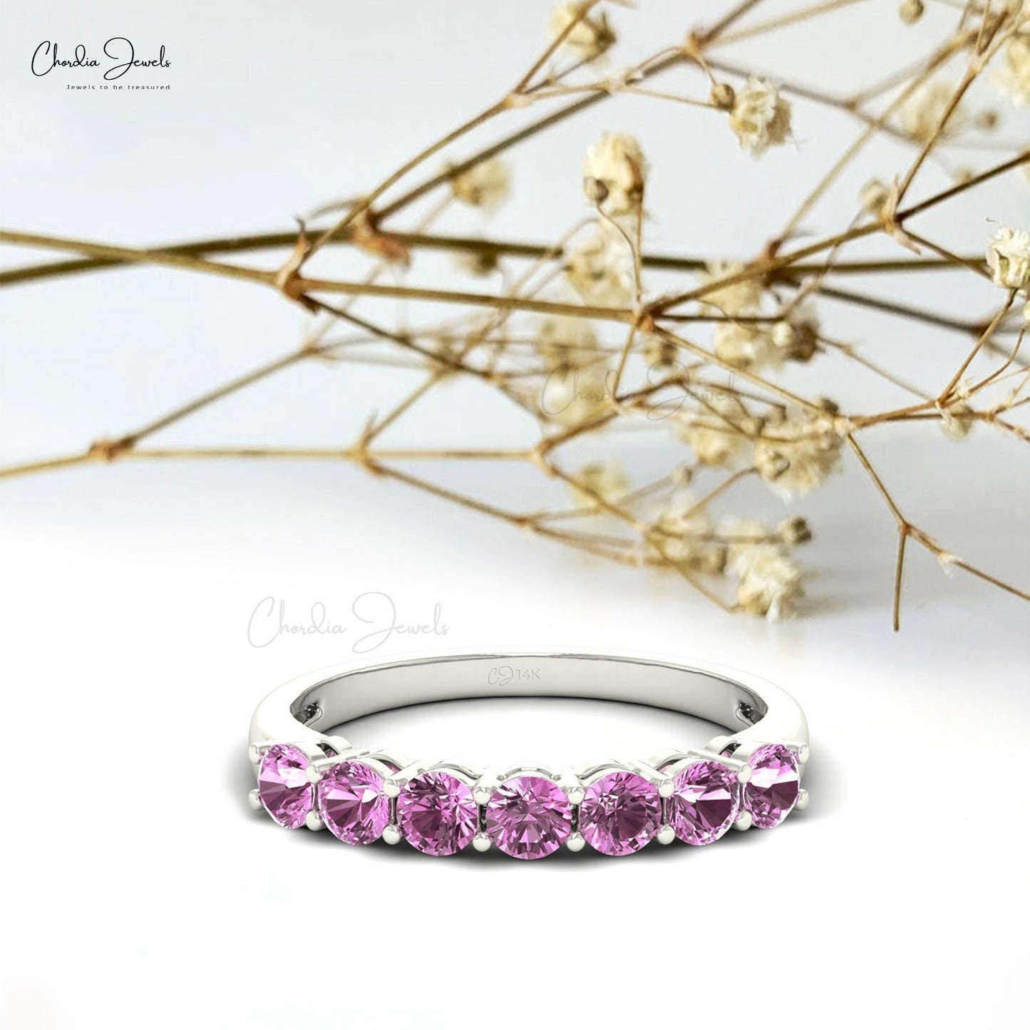 Minimalist Pink Sapphire Top Quality Gemstone Ring for Her