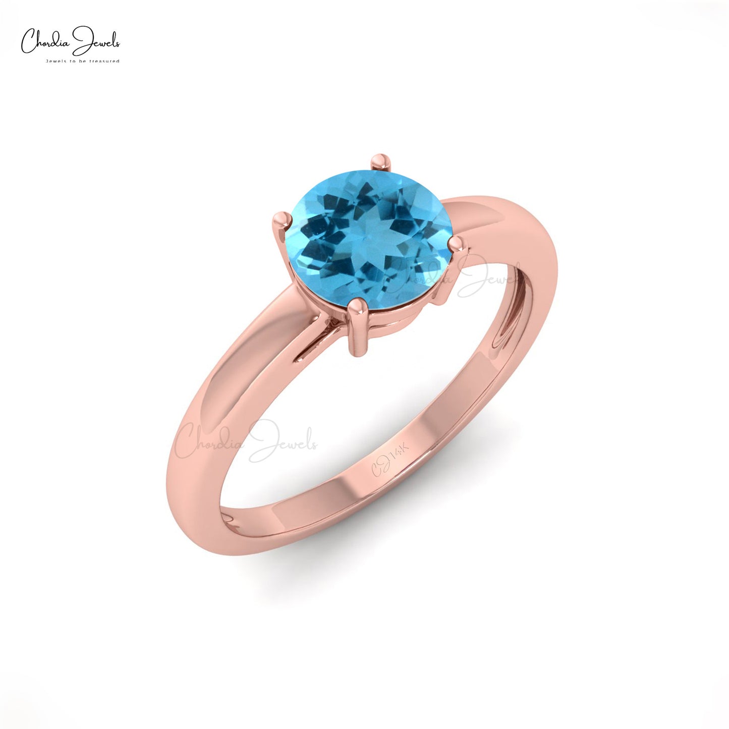 Le Vian Blue Topaz & Diamond Ring 3/8 ct tw Diamonds 14K Strawberry Gold |  Kay