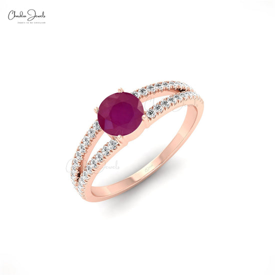 14k Solid Gold Diamond & Ruby Ring