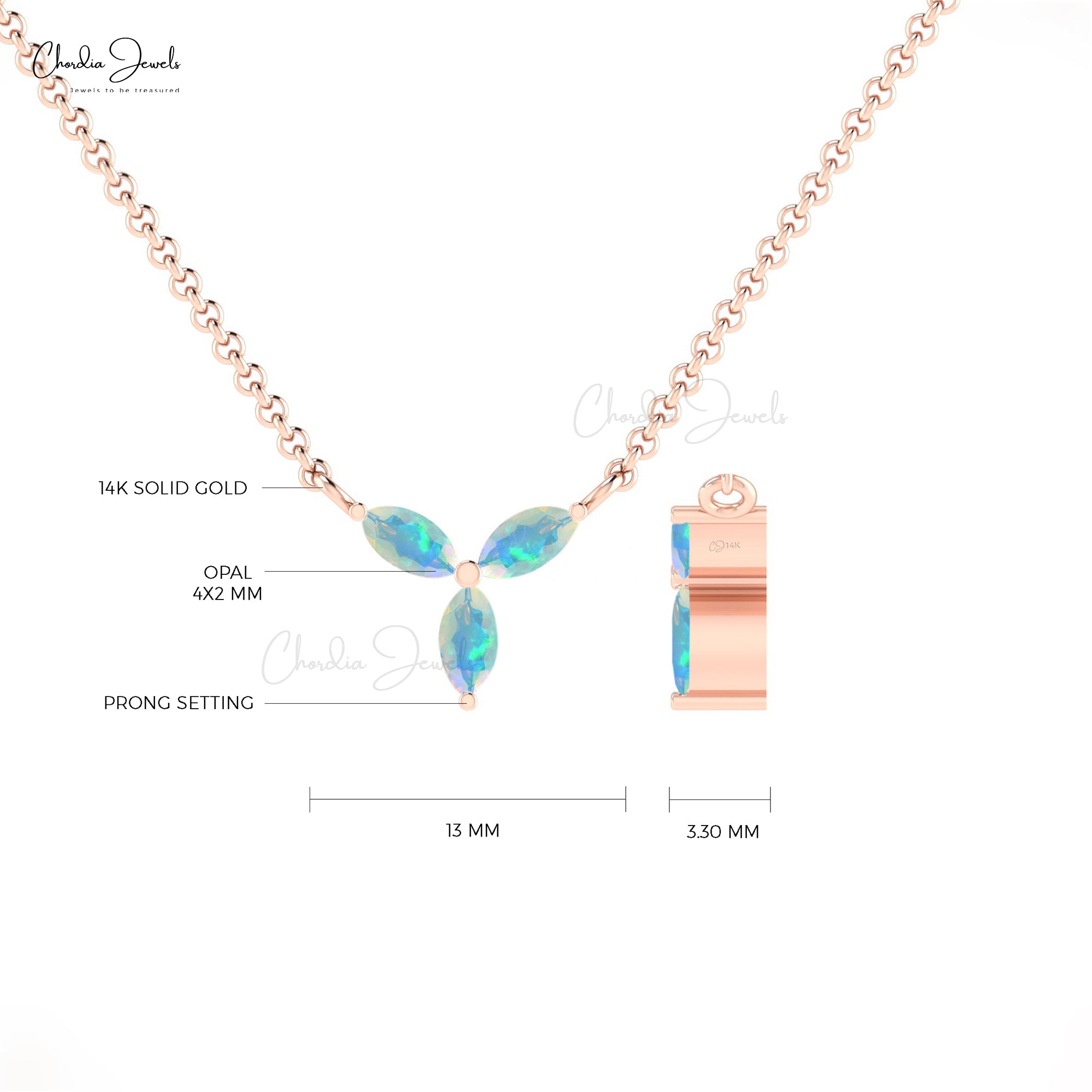 Minimalist hot sale opal necklace