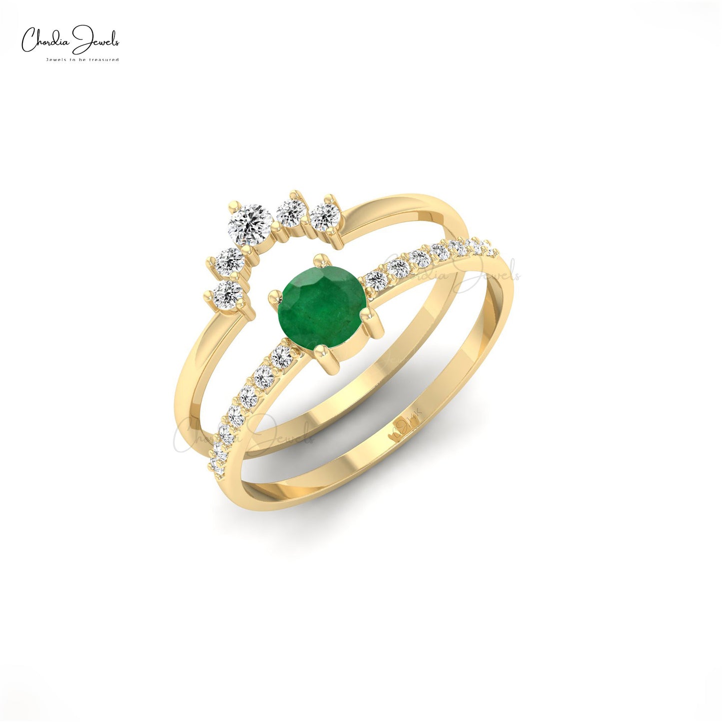 Genuine emerald ring