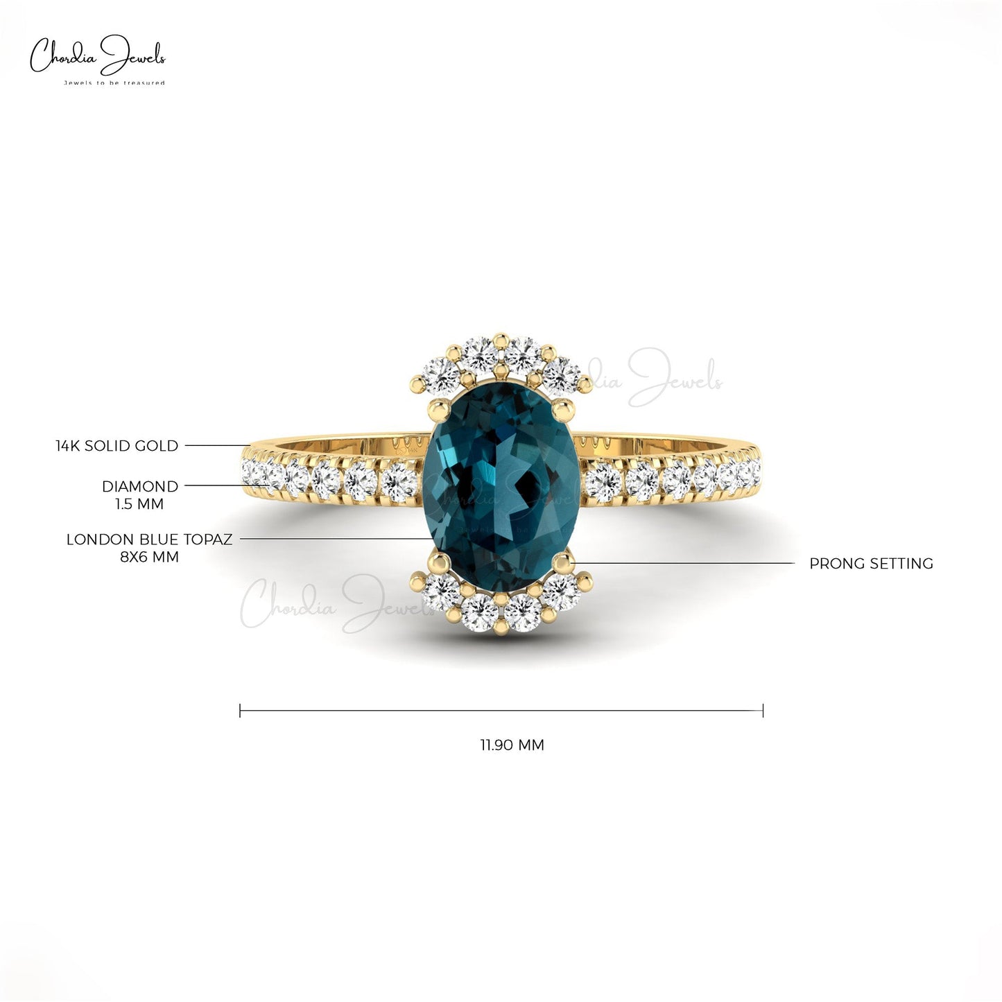 GemsMagic Blue Wisteria Inspired Sapphire Ring Set 2pcs – gemsmagic
