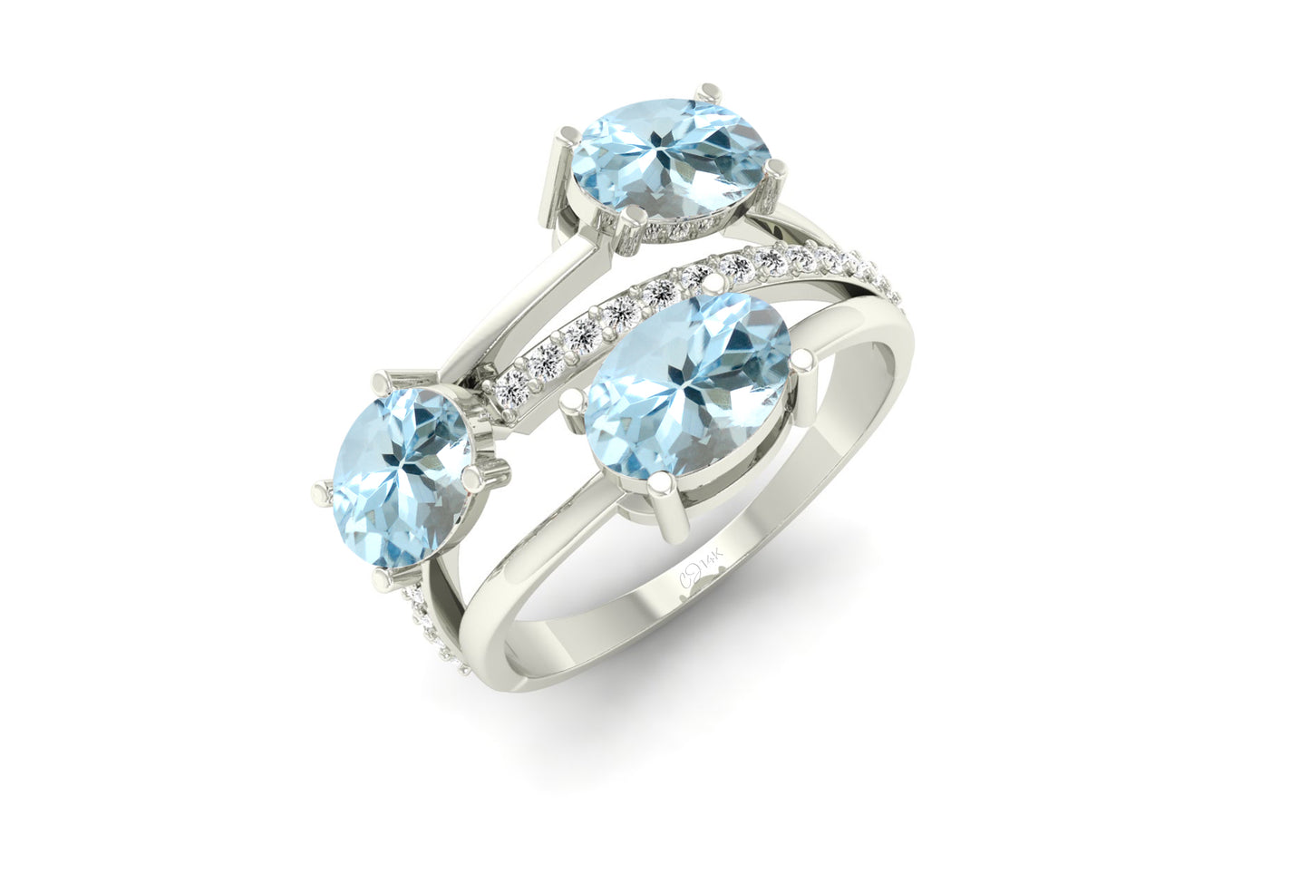 Natural Aquamarine Gemstone Sterling Silver Ring - Shraddha Shree Gems