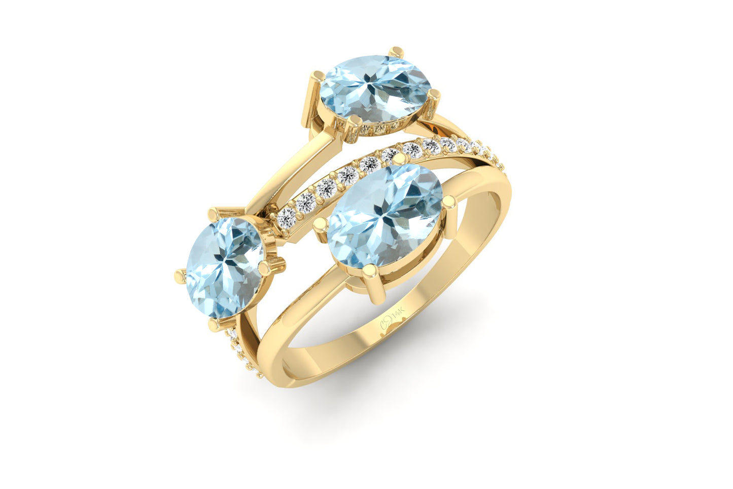 Oval aquamarine ring vintage leaf marquise opal ring women five stone –  WILLWORK JEWELRY