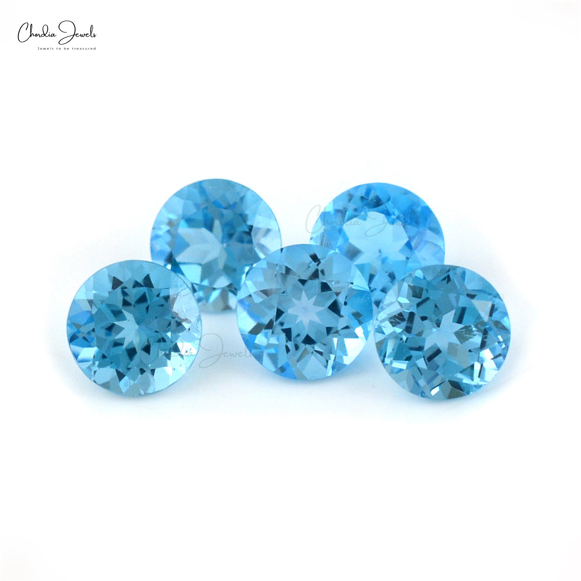 High quality Beautiful AAA Quality Swiss Blue Topaz Gemstone | 14 MM Round Shape Natural Blue Topaz Loose Gemstone | Loupe Clean Faceted Cut Blue Topaz |