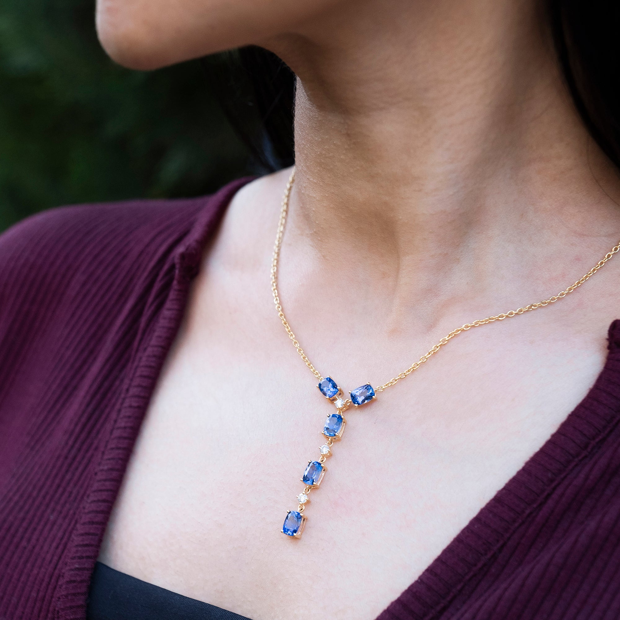 Purple Blue Genuine Tanzanite deals Necklace Choker