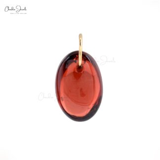 Dainty Solitaire Pendant With 4.23 Ct Red Garnet Gemstone 14k Yellow Gold Necklace