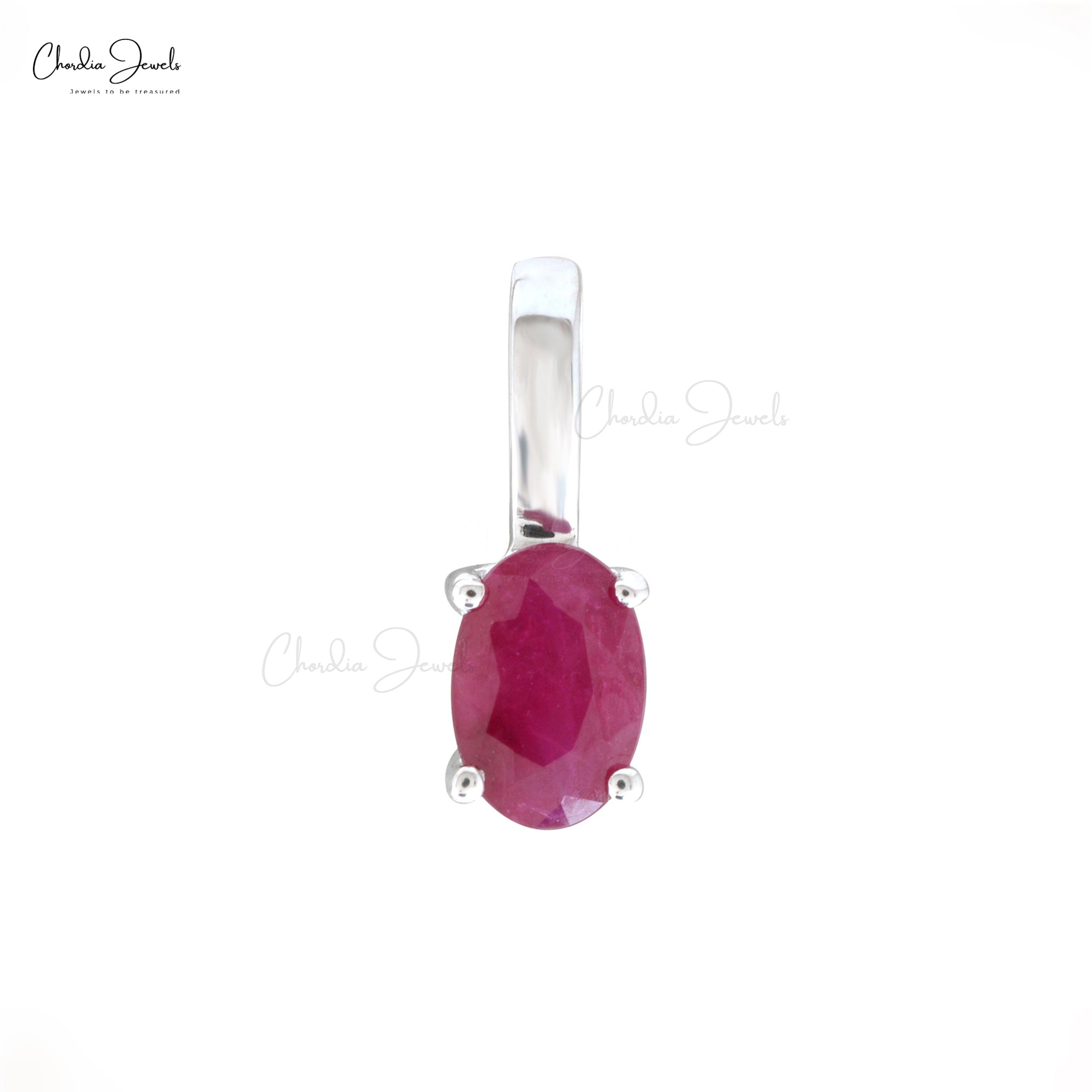 Solitaire Burma Ruby Charm with 0.41 Ct Gemstone Prong Set In 14k Solid Gold Pendant