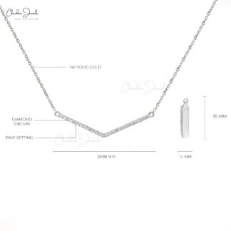 Exclusive Designer Light Weight Round Shape Diamond Minimalist Necklace Pendant For Wedding Pure 14k White Gold Jewelry Christmas Day Gift