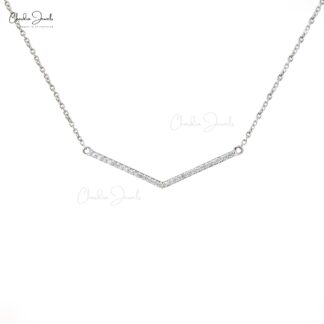 Exclusive Designer Light Weight Round Shape Diamond Minimalist Necklace Pendant For Wedding Pure 14k White Gold Jewelry Christmas Day Gift