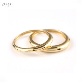 Plain Gold Stacking Ring In 14k Solid Yellow Gold Simplicity Dailywear Hallmarked Rings