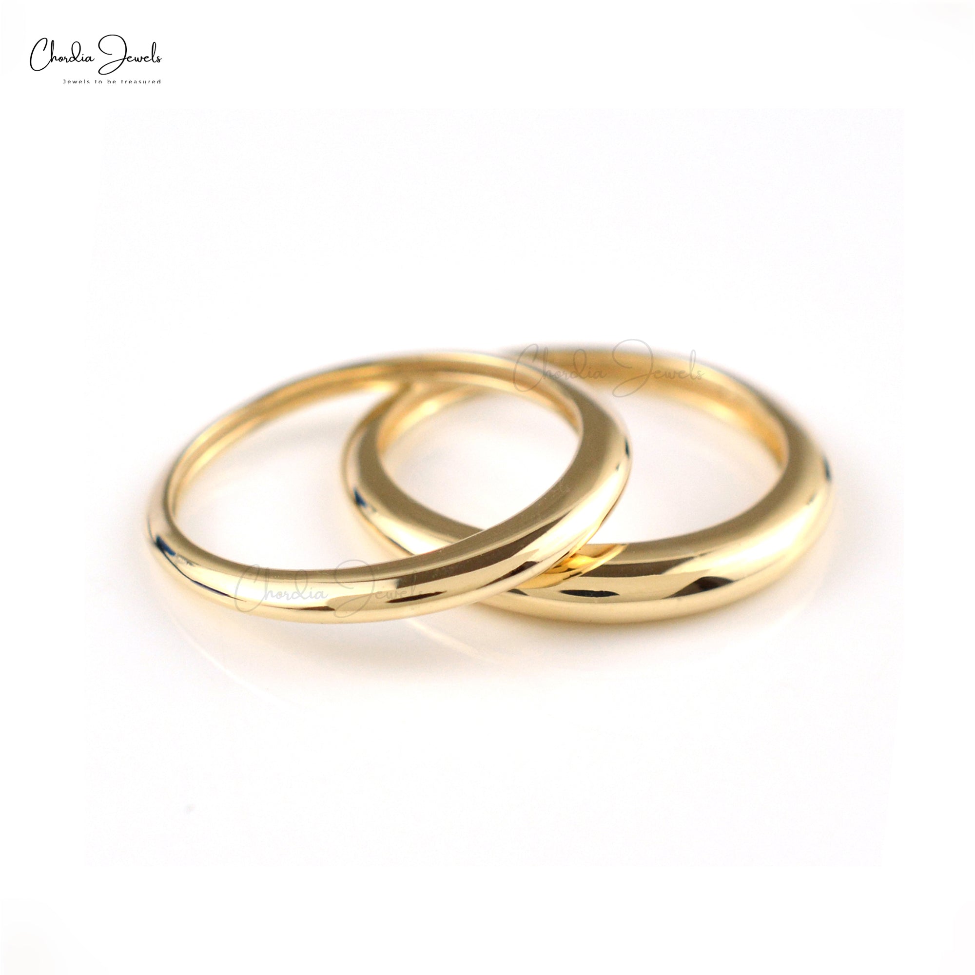 Plain Gold Stacking Ring In 14k Solid Yellow Gold Simplicity Dailywear Hallmarked Rings