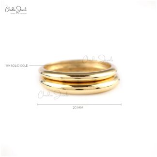 Plain Gold Stacking Ring In 14k Solid Yellow Gold Simplicity Dailywear Hallmarked Rings