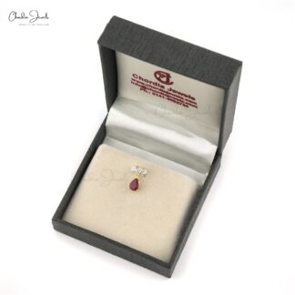 Tear Drop Women Pendant In 14k Yellow Gold Burma Ruby 7x5mm Gemstone Solitaire Pendant