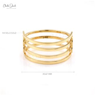 Detachable Plain Gold Ring In 14k Real Yellow Gold Hallmarked Everyday Ring