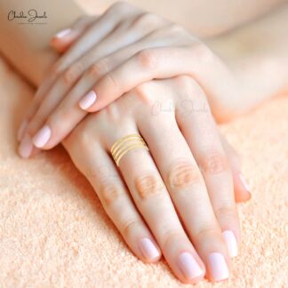 Detachable Plain Gold Ring In 14k Real Yellow Gold Hallmarked Everyday Ring