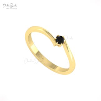 Split Shank Tiny Cluster Ring In 14k Solid Gold Black Diamond 3 Stone Wedding Rings