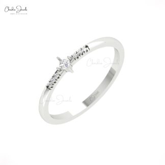 Stackable Seven Stone Ring With 2mm White Diamond Accents In 14k Real Gold Fine Jewelry