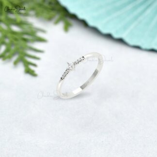 Stackable Seven Stone Ring With 2mm White Diamond Accents In 14k Real Gold Fine Jewelry
