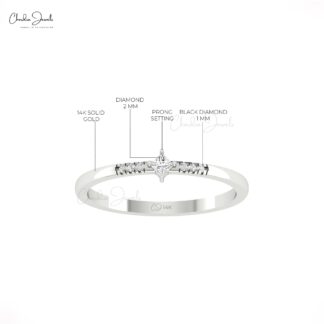 Stackable Seven Stone Ring With 2mm White Diamond Accents In 14k Real Gold Fine Jewelry