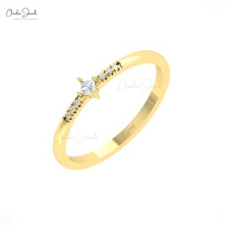 Stackable Seven Stone Ring With 2mm White Diamond Accents In 14k Real Gold Fine Jewelry