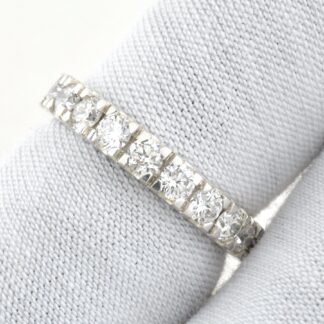 Dainty Eternity Wedding Band With 3mm G-H Diamond 14k Real White Gold Light Weight Ring