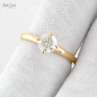 Solitaire Engagement Ring In 14k Yellow Gold Round Diamond IGI Certified Ring Size US7