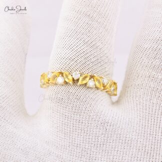 Fine Jewelry Sapphire Diamond Eternity Ring for Anniversary Gift