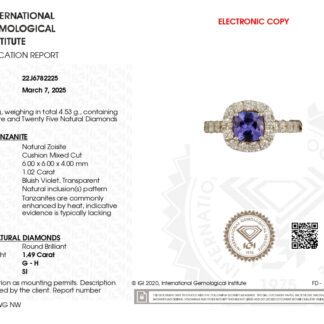 Natural Tanzanite Halo Ring In 14k Real White Gold Diamond Wedding Certified Rings For Her