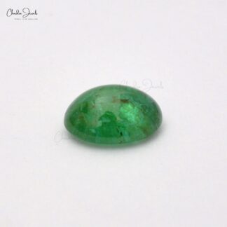 Oval Cabochon 9.69×7.57MM Zambian Emerald Gemstone for Making Jewelry, 1 Piece