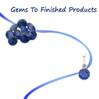 Genuine Blue Sapphire And White Zircon 925 Solid Silver Dainty Tennis Bracelet For Her